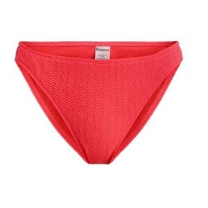 New NOBO No Boundaries Bright Pink Textured Cheeky High Leg Large Bikini Bottoms